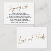 Carte D'accompagnement Concernant les cadeaux Moderne Mariage d'écriture  (Devant / Derrière)