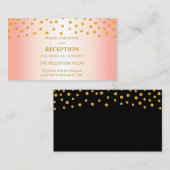 Carte D'accompagnement Confetti d'or sur le Mariage d'or noir et Rose (Devant / Derrière)