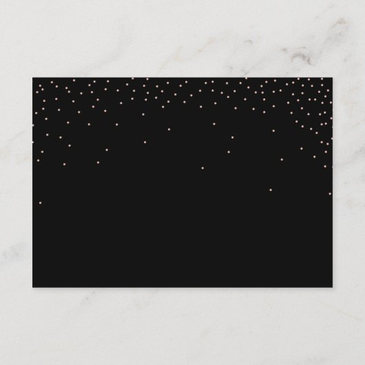 Carte D'accompagnement Confetti Dots modernes Noir Mariage Réception (Dos)