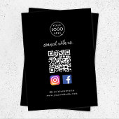 Carte D'accompagnement Connect with | Média social QR Code noir