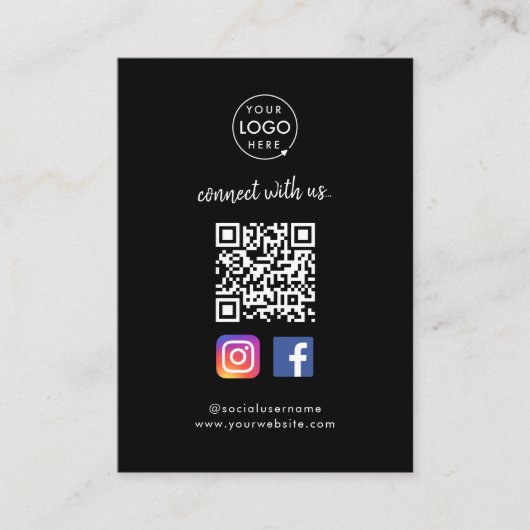 Carte D'accompagnement Connect with | Média social QR Code noir (Devant)