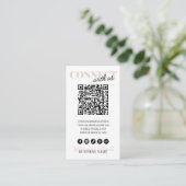 Carte D'accompagnement Connectez-vous avec nous QR Code Modern Pink Scrip (Debout devant)