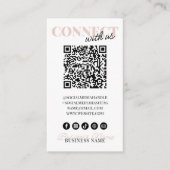 Carte D'accompagnement Connectez-vous avec nous QR Code Modern Pink Scrip (Devant)