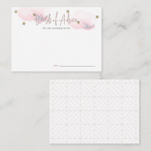 Carte D'accompagnement Conseil Baby shower Cloud 9 rose