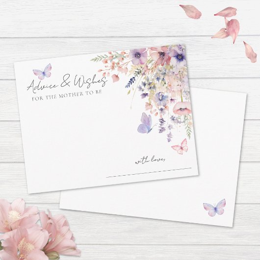 Carte D'accompagnement Conseil Baby shower floral papillon