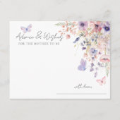 Carte D'accompagnement Conseil Baby shower floral papillon (Devant)