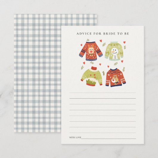 Carte D'accompagnement Conseil Coeur Laide Sweater Pour La Fête des marié (Devant / Derrière)