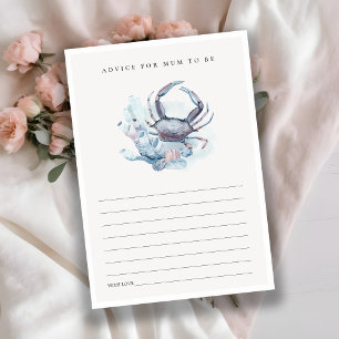 Carte D'accompagnement Conseil corail de crabe sous-marin pour le Baby sh