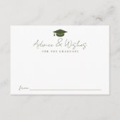 Carte D'accompagnement Conseil de graduation de script vert manuscrit mod (Devant)