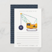 Carte D'accompagnement Conseil De Grue De Construction Mignonne Pour Le B (Devant / Derrière)