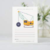 Carte D'accompagnement Conseil De Grue De Construction Mignonne Pour Le B (Debout devant)
