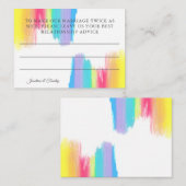 Carte D'accompagnement Conseil de mariage élégant Mariage arc-en-ciel mod (Devant / Derrière)
