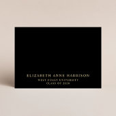 Carte D'accompagnement Conseil Élégant Pour Grad Black Gold Graduation