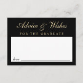 Carte D'accompagnement Conseil Élégant Pour Grad Black Gold Graduation (Devant)