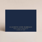 Carte D'accompagnement Conseil Élégant Script Souhaits Bleu Gold Graduati