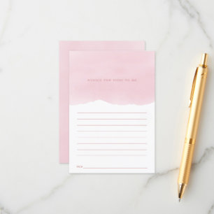 Carte D'accompagnement Conseil en aquarelle rose pour maman Baby shower