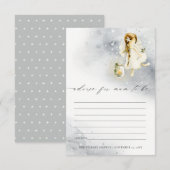 Carte D'accompagnement Conseil Fée Aquarelle Cute Pour Fille Baby shower  (Devant / Derrière)