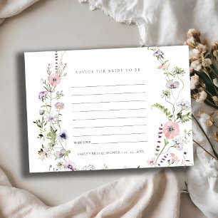 Carte D'accompagnement Conseil Fleur sauvage Rose Pour Fête des mariées M