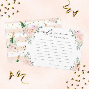 Carte D'accompagnement Conseil La Mariée Pour Être Champagne Floral