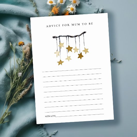 Carte D'accompagnement Conseil mobile de la belle étoile jaune pour maman
