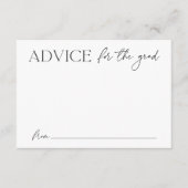 Carte D'accompagnement Conseil moderne en noir et blanc pour les diplômés (Devant)