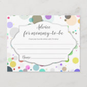 Carte D'accompagnement Conseil pois pour le Baby shower de la mère à l'en (Devant)