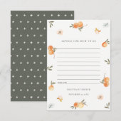 Carte D'accompagnement Conseil pour maman bébé Showe Floral Orange mignon (Devant / Derrière)