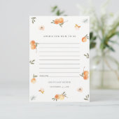 Carte D'accompagnement Conseil pour maman bébé Showe Floral Orange mignon (Debout devant)