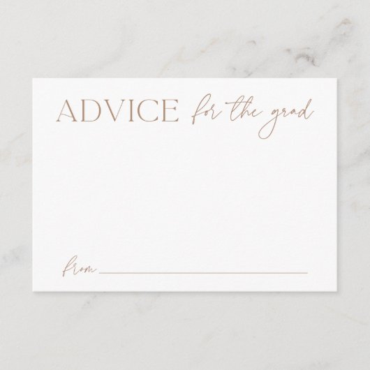 Carte D'accompagnement Conseil Tan Moderne pour les diplômés (Devant)