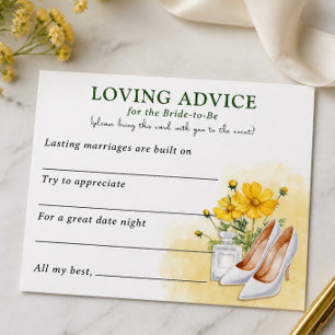 Carte D'accompagnement Conseils affectueux pour un mariage - Fleurs jaune