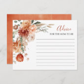 Carte D'accompagnement Conseils De Baby shower Rustique Fleur sauvage Pou (Devant / Derrière)