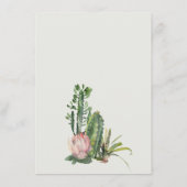 CARTE D'ACCOMPAGNEMENT CONSEILS DE FAUNE DE CACTUS DU DÉSERT À FLEURS ROS (Dos)