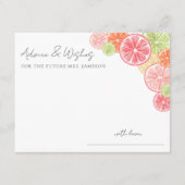 Carte D'accompagnement Conseils de Fête des mariées Citrus (Devant)