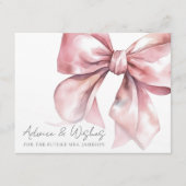 Carte D'accompagnement Conseils de Fête des mariées de Bow rose vif (Devant)