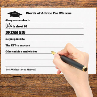 Carte D'accompagnement Conseils de fin d'études Souhaite Grad Party