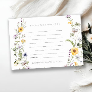 Carte D'accompagnement Conseils de Fleur Sauvage Jaune pour Mariée Enterr