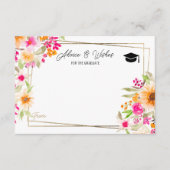 Carte D'accompagnement Conseils de graduation fleurie d'été pour l'or (Devant)