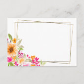 Carte D'accompagnement Conseils de graduation fleurie d'été pour l'or (Dos)