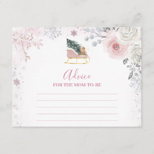 Carte D'accompagnement Conseils de traîneau flocon de neige pastel rose h