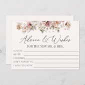 Carte D'accompagnement Conseils et souhaits de Fête des mariées fleur sau (Devant / Derrière)