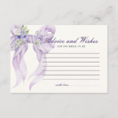 Carte D'accompagnement Conseils et souhaits Lilac Bow Fête des mariées (Devant)