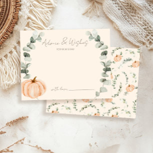 Carte D'accompagnement Conseils et souhaits Petit Baby shower Citrouille