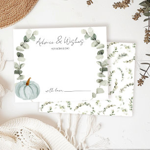 Carte D'accompagnement Conseils et souhaits Petit Baby shower Citrouille