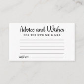 Carte D'accompagnement Conseils et souhaits pour Fête des mariées Mariage (Devant)