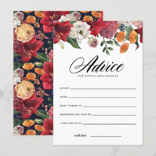 Carte D'accompagnement Conseils et vœux de mariage à l'aquarelle pour Ama