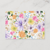 Carte D'accompagnement Conseils et vœux de mariage floral rose et bleu (Dos)