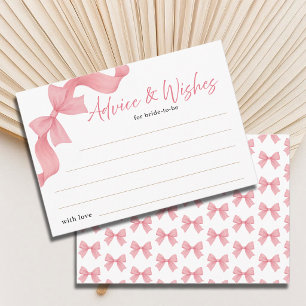 Carte D'accompagnement Conseils et Vœux de Mariage Rose Ruban Mignon