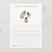 Carte D'accompagnement Conseils feuillus vert rose mignon pour Baby showe (Devant)