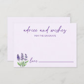 Carte D'accompagnement Conseils floraux pourpres pour les diplômés (Devant / Derrière)