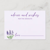 Carte D'accompagnement Conseils floraux pourpres pour les diplômés (Devant)